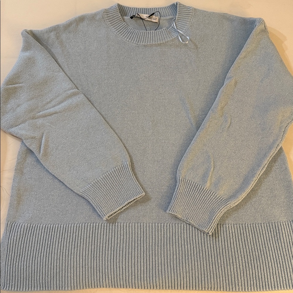 Zara Sky Blue Sweater size M 53% cotton 47% polyester